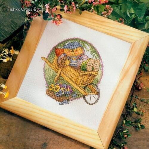 Fishxx Cross Stitch Kit European Magazine Crazy50-1 Hedgehog Garden Cartoon Small Animals