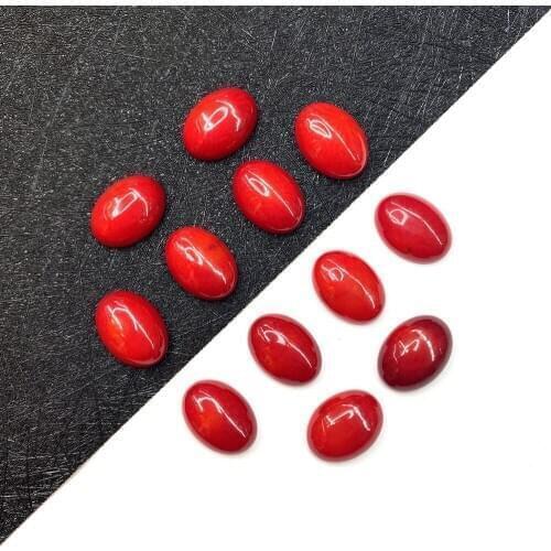 Egg-shaped Natural Coral Interface for DIY Jewelry Making Coral Non-porous Beads Fashion Necklace Earrings Jewelry Accessories