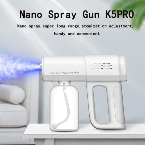 New Portable Wireless Blue Light Nano Atomizer USB Rechargeable Disinfection Spray Gun Household Indoor Disinfection Sprayer