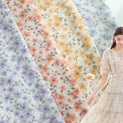 New Bubble Chiffon Fresh Print Dress Scarf Shirt Sewing Skirt Fabric