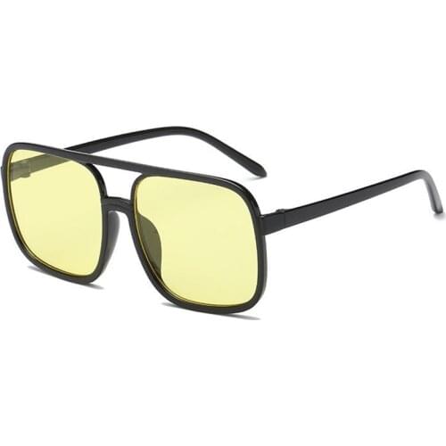 Fashion Double Beam Square Sunglasses For Women Men Vintage Big Frame Oversized Shade Female Driving Eyewear Oculos De Sol UV400