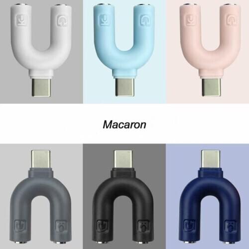 Type C to 3.5mm Jack Adapter USB C OTG for Cellphones Tablets Laptop Dual 3.5mm Audio Jack Converter for Earphone Cable