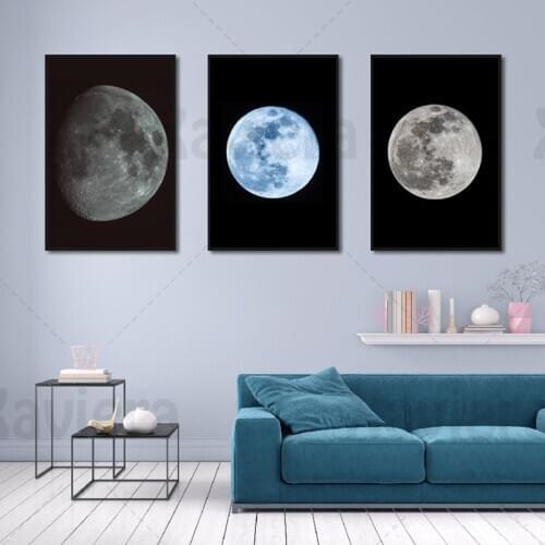 Wandering Moon HD Poster and Printed Canvas Painting Modern Mural Picture Decorative Wall Living Room Studio Aisle Decora Paint