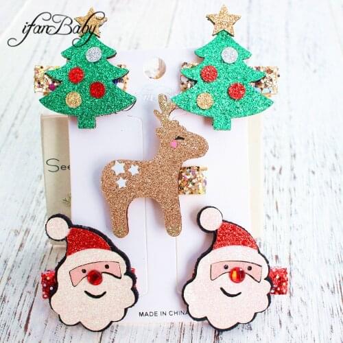 Christmas Headwear Flower Hair Clips for Kids Girl