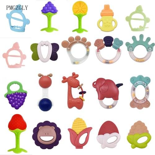 24 P silicone teething beads Baby silicone beads Baby Animal Silicone Teethers deer Baby Teething Product Accessories Pacifier