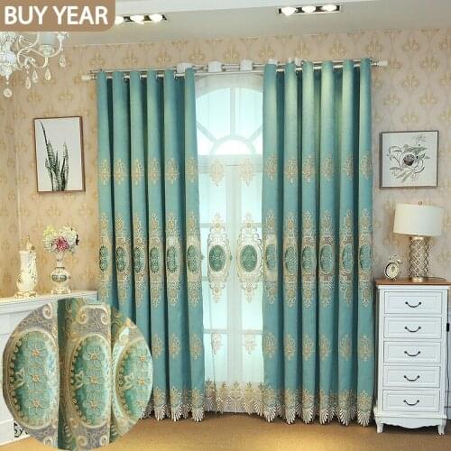 Nordic Curtains for Living Dining Room Bedroom Light Luxury Embroidered Curtains with Flowers Like Brocade Home Curtains tulle