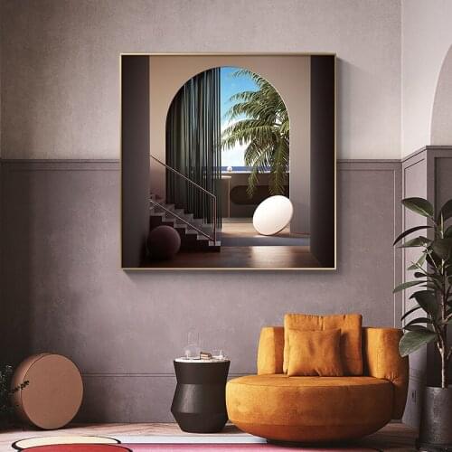 Nordic indoor renovation Canvas Painting Posters and Print Unique Square Decor Wall Art Pictures For Living Room Bedroom Aisle