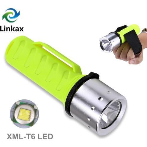 LED Diving Flashlight LED Torch T6 Underwater Diving Flashlight Torch Waterproof Lamp AAA/18650