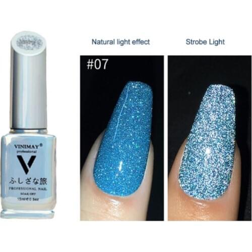 Reflective Gel Nail Polish Glitter Manicure set Nail Art Semi Permanant UV LED Lamp Nail varnishes Base top coat Gel lacquer