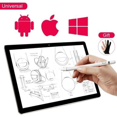 For Apple Android Universal Stylus Pen with iPad Pro 10.5 11 12.9 for iPad 2017 2018 2019 All Compatible Touch Screens - White