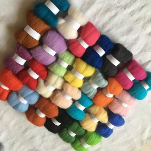 70s wool for felting 27colors 5g/10g/20g/50g/100g/color wool roving needle felt or wet felting