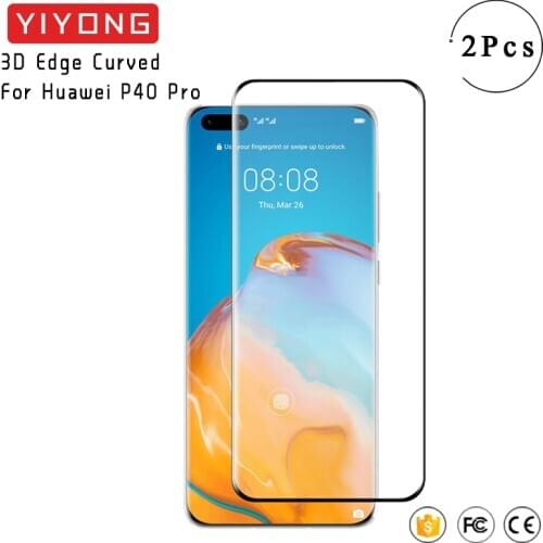 YIYONG 3D Edge Curved Glass For Huawei P40 Pro Plus + Tempered Glass Screen Protector For Huawei Mate 40 30 Pro 20 P30 Pro Glass