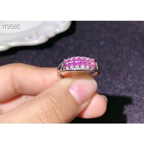 Natural Sri Lanka Ceylon Pink Sapphire Ring Fine Jewelry 2x4mm