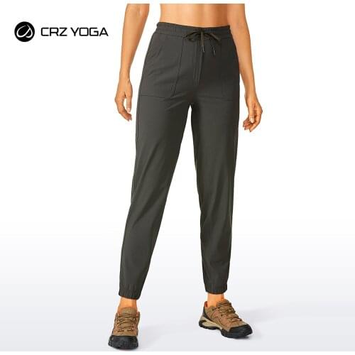CRZ YOGA Womens Stretch Quick Dry Hiking Pants Elastic Waist Travel Pants Drawstring with Pockets