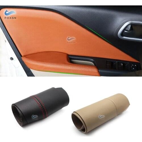 For Honda City 2015 2016 2017 4PCS Car Microfiber Leather Door Handle Panel Armrest Cover Trim