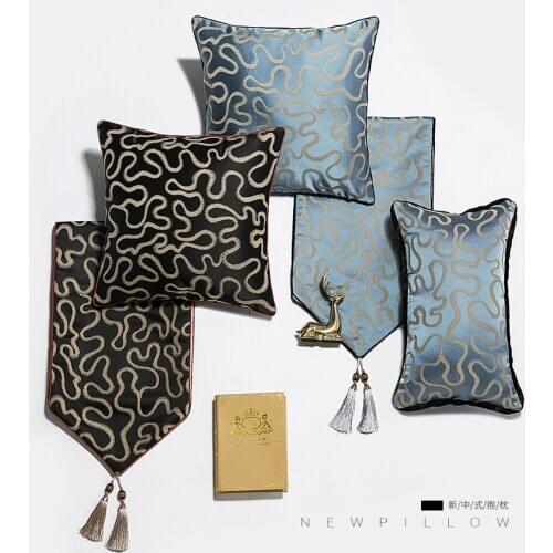 45x45cm/50x30cm light luxury yellow/black/blue/beige jacquard cushion cover sofa throw pillowcase lumbar pillow cover home