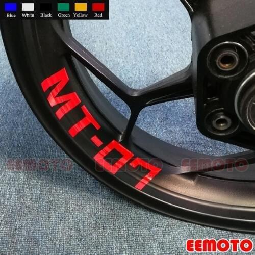 8 X Custom Iner Rims Decals Wheels Reflective Stickers Stripes Waterproof Motorcycle Motor Bike For YAMAHA MT-07 MT07