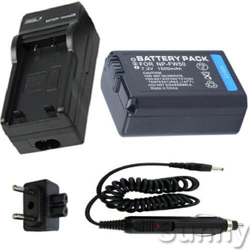 Battery + Charger for Sony BC-VW1 NP-FW50 NPFW50 NP FW50 and Sony Alpha NEX-C3 NEX-F3 NEX-3 NEX-5 NEX-6 NEX-7 Digital SLR Camera