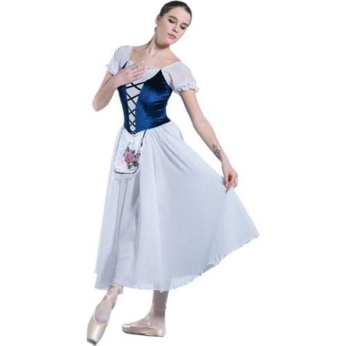 White/ navy bodice long ballet tutu Girl & women Ballet Tutu Stage Performance Ballet Costume Dance Tutu Dance costumes