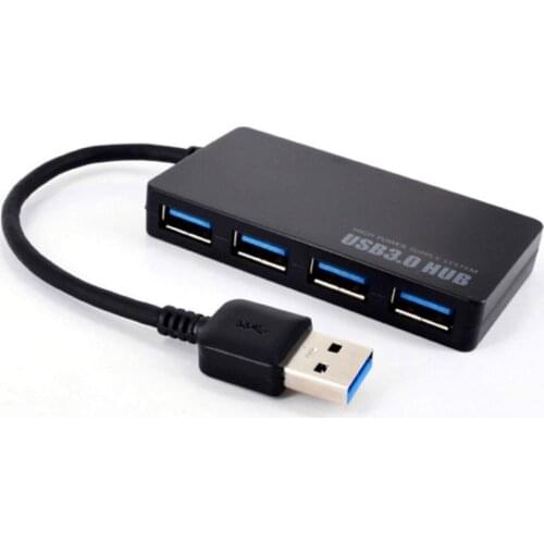 Black Ultra-thin 4-port USB 3.0 HUB High Speed Indicator Light USB Hub For Multi-device Computer Laptop
