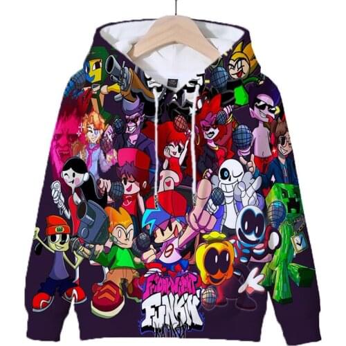 Boys Girls Friday Night Funkin Hoodies Children Pullover Tops Video Game Sweatshirt 3D Print Long Sleeve Beautiful Streetwear