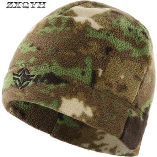 ZXQYH Fleece Outdoor Cap Winter Hat Men Warm Tactical Military Cap Mountain Fishing Cap Hat Hiking Camping Cycling Sport Hat