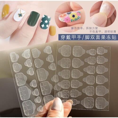 HNUIX 240 Pcs / Lot Transparent Double Side Adhesive Tapes Glue Sticker False Nail Extension Stick Tools