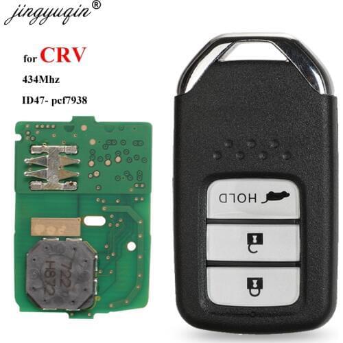 Jingyuqin for Honda 2015-2017 CRV 3 Button Keyless Entry 434 Mhz ID47 pcf7938 Chip 72147-TOA-H31 Remote Smart Key