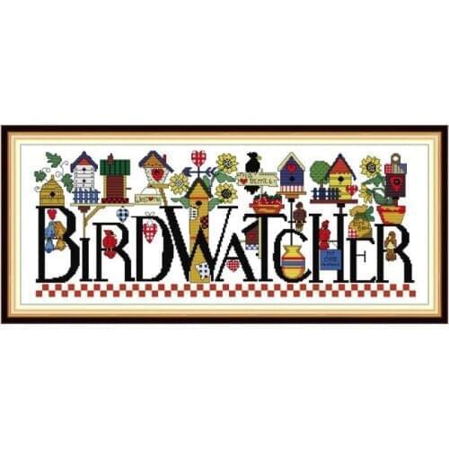 Birdwatcher DIY Handwork Kit Needlework Embroidery Painting 14CT 11CT Cross Stitch Kits Printed Fabric Counted Canvas DIY Crafts