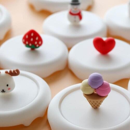 Cup Lid Cartoon Pattern Durable Silicone Tea Coffee Mug Sealed New High-quality Dustproof Lid for Office Universal Lid