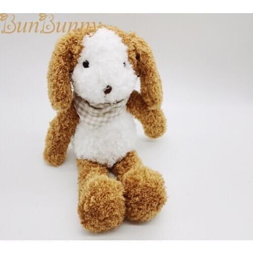 Lovely Baby Doggy Plush Toys with Scarf Cute Birthday GIft Nursey Room Decor orgament Handmade embroider Doggy Stuffed Toys