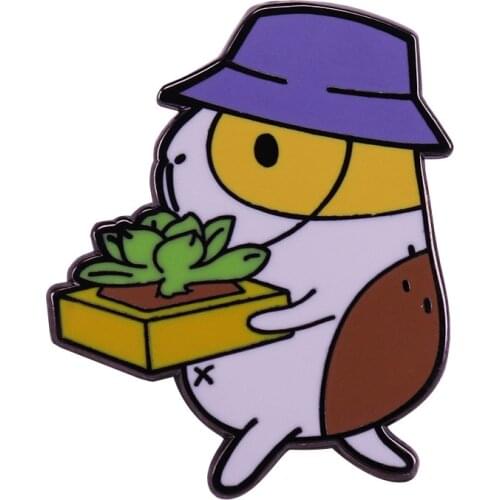 Guinea pigs and succulent Enamel Pin lovely animal plant lovers Colletive Decor