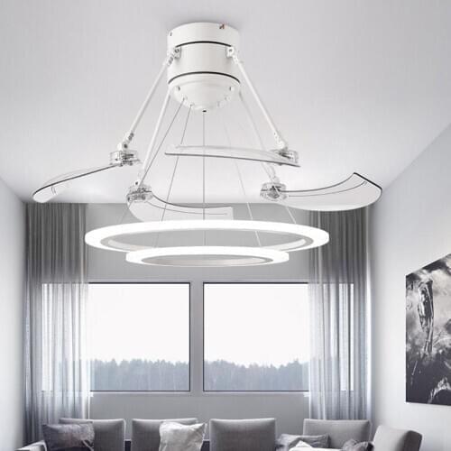 Nordic postmodern creative minimalist ceiling fan light invisible bedroom fan light living room dining room bluetooth fan light