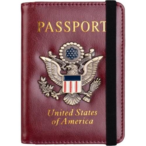 Passport Holder Cover Wallet RFID Blocking Leather Card Case Travel Document Organizer 066C