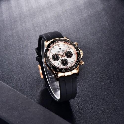 PAGANI DESIGN New Meteorite Dial Men Quartz Wristwatches Top Brand Sapphire Glass Chronograph 100m Waterproof Stainless Watches