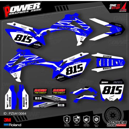 PowerZone Custom Team Graphics Backgrounds Decals 3M Stickers Kit For HONDA 2014-2017 CRF250R 2013-2016 CRF450R 064