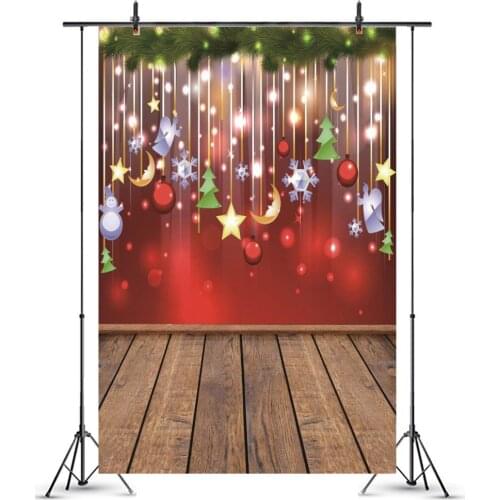 Festival Lights Christmas Tree Stars Tags Wooden Floor Photography Backgrounds Newborn Baby Kids Art Photo Backdrops For Studio