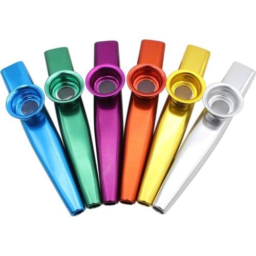 Simple Design Lightweight Kazoo Aluminum Alloy Metal For Guitar Instrument Music Lovers Instrument 12*2.5cm 6 Colors Optional
