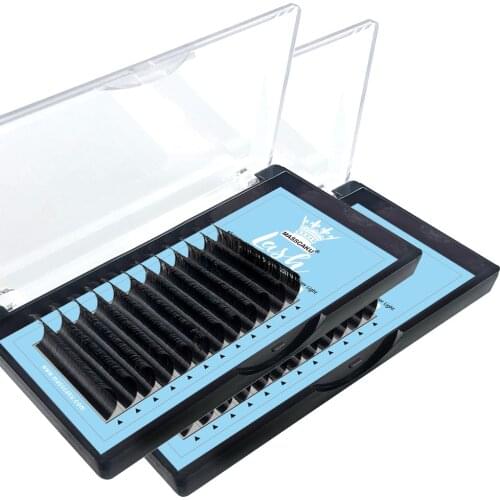 MASSCAKU wholesale price eyelash extensions for salon and professional nature and Soft Thin Tip pure black easy pick up supplies