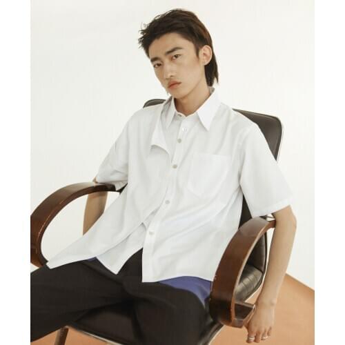 S-6XL 2020 Men Womens clothing Original deconstructs fake two piece short sleeve Shirt lovers plus size Stage Singer costumes