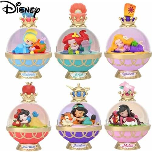 Disney Princess Series Crystal Ball Ornaments Princess Figure Toys Cute Gift Decoration Original Character Collectible Toys