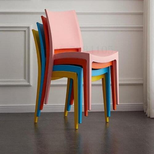 Nordic Dining Chair Modern Simple Lazy Net Red Home Restaurant Nordic Plastic Chair Adult Stool Back