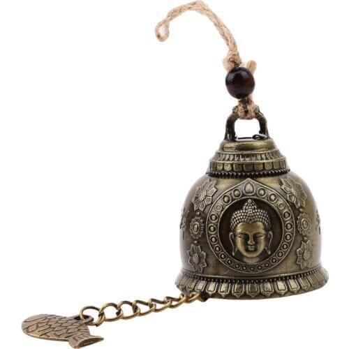 Buddha Statue Pattern Bell Blessing Feng Shui Wind Chime For Good Luck Fortune Home Car Hanging Decor Gift Crafts