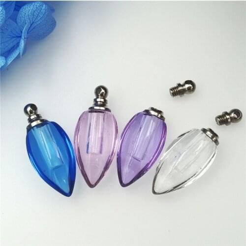 5pieces drop shape 11*26mm glass pendants Glass Crystal perfume bottle name on rice necklace pendant