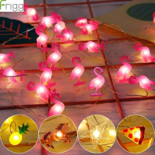 Frigg LED Bulbs Flamingo Light Unicorn Light Decoration Hawaii Party Star Light Garland Flamingo Party Decor Supplies Home Decor