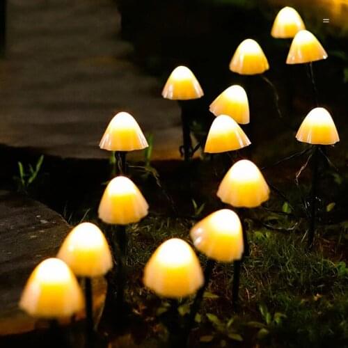 Solar LED Light Outdoor Mushroom Garden Decoration Lights IP66 Waterproof Garden Christmas Lights Garland Solar Cell Fairy Light