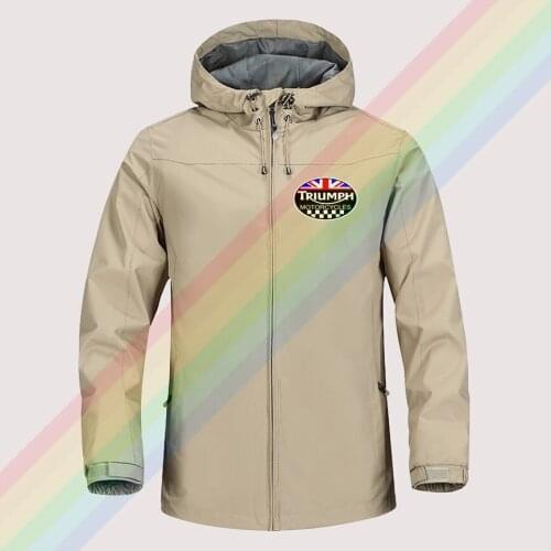 Triumph arts & accessories motorcycle autumn winter sailing hiking Outdoor Hooded Windproof Jacket Men Asian size