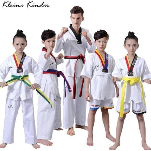 Taekwondo Uniform Kids Boys Girls Judo Mooto Wushu Sanda Training Workout Clothes Men Women Children Dobok Robe Karate Clothing