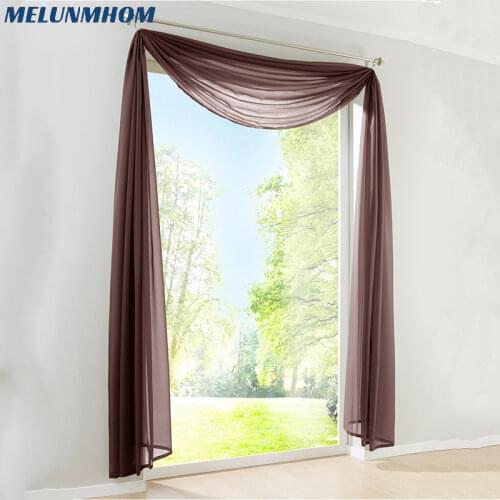 Top Quality Multicolor Sheer Curtain for Window Treatment Pelmet Tulle DIY Curtains for Living Room Bedroom Waterfall Waterfall