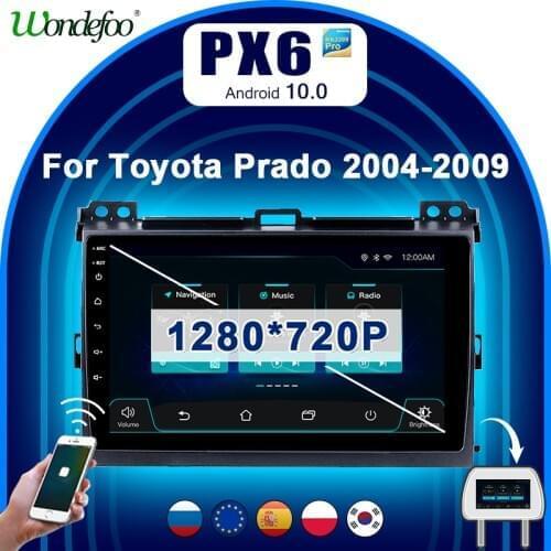 PX6 2 din Android 10 car radio FOR Toyota LAND CRUISER Prado 120 2003-2009 car stereo navigation GPS auto audio screen bluetooth